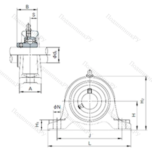 Подшипниковый узел шариковый радиальный UCIP 319