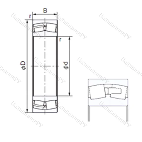 Подшипник роликовый радиальный 23038A 2X