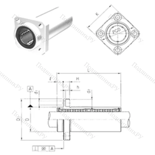 Подшипник шариковый линейный LMKP 8L