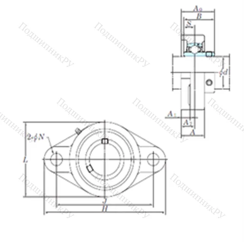 Подшипниковый узел шариковый радиальный UCFL 209-28 от производителя  KOYO