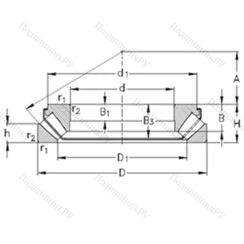 Подшипник роликовый упорно-радиальный 29417-EJ