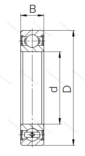 Шариковый однорядный подшипник 180112 (6012 2RS)