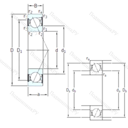 Подшипник шариковый радиально-упорный SS 7202 CD/P 4A от производителя  SKF