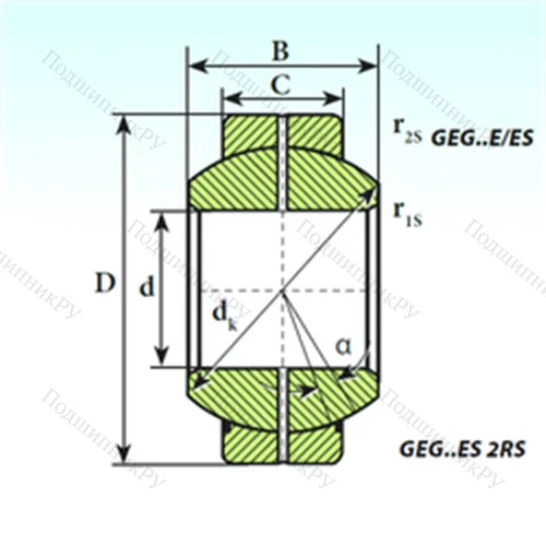 Подшипник скольжения сферический GEG 180 ES