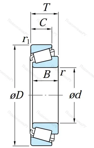 Конический роликовый подшипник 30310 DJR (31310)