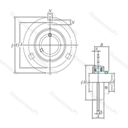 Подшипниковый узел шариковый радиальный SBPF 205-15 от производителя  KOYO