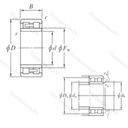 Подшипник роликовый радиальный NNU 49/710 от производителя  KOYO Подшипник роликовый радиальный NNU 49/710 от производителя  KOYO