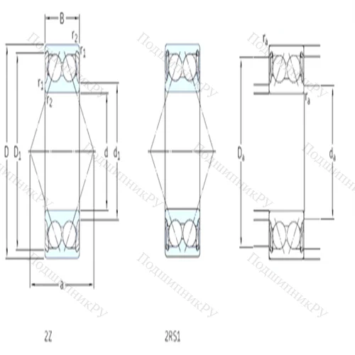 Подшипник шариковый радиально-упорный E 2.3211A-2Z от производителя  SKF