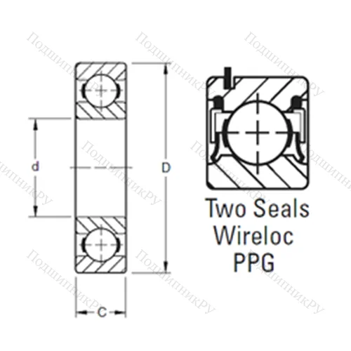 Подшипник шариковый радиальный 206PPG