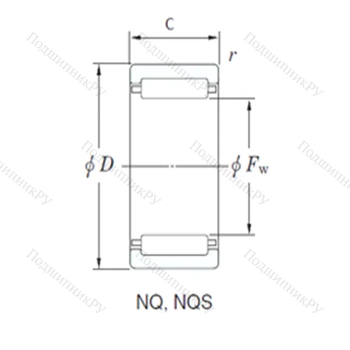 Подшипник игольчатый радиальный NQ 24/16 от производителя  KOYO