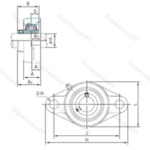 Подшипниковый узел шариковый радиальный UCFLX 09