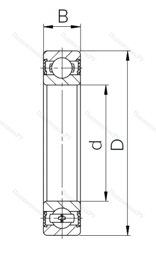 Шариковый однорядный подшипник 1000806 2RS (61806 2RS) в Нижнем Тагиле