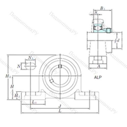 Подшипниковый узел шариковый радиальный ALP 205-14