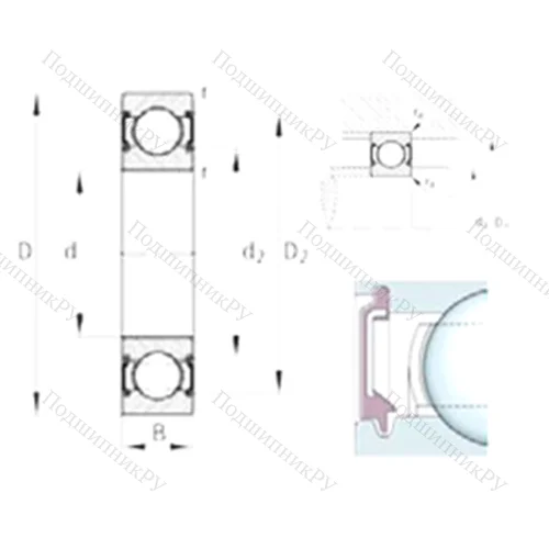 Подшипник шариковый радиальный 6205-C-2BRS