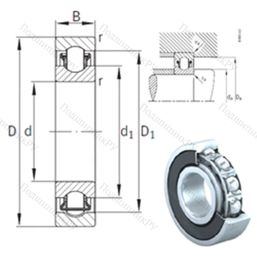 Подшипник с шариковыми роликами (ball roller) радиальный BXRE 002-2HRS от производителя  INA