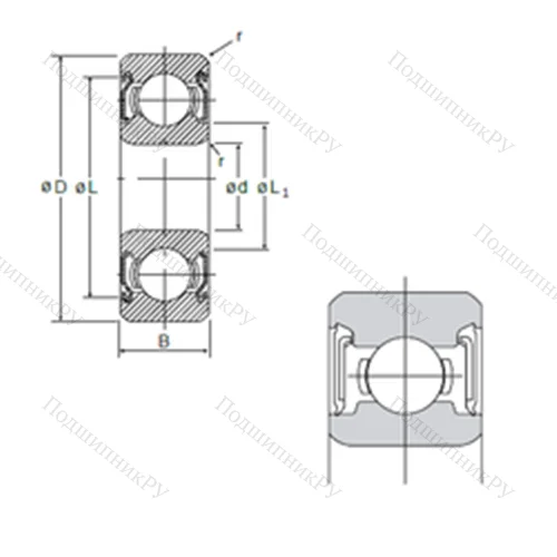 Подшипник шариковый радиальный 608DD