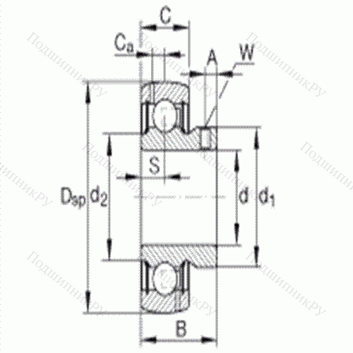 Подшипник шариковый закрепляемый GAY 108-NPP-B-AS 2/V от производителя  INA Подшипник шариковый закрепляемый GAY 108-NPP-B-AS 2/V от производителя  INA