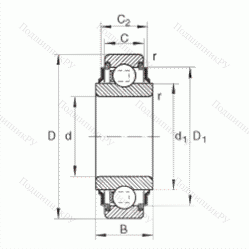 Подшипник шариковый закрепляемый 208-KRR-AH 04 от производителя  INA Подшипник шариковый закрепляемый 208-KRR-AH 04 от производителя  INA