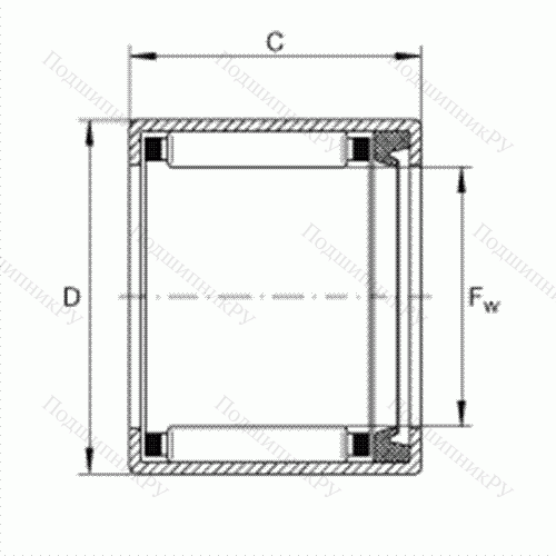 Подшипник роликовый игольчатый с одним наружным штампованным кольцом SCH 1614-P от производителя  INA