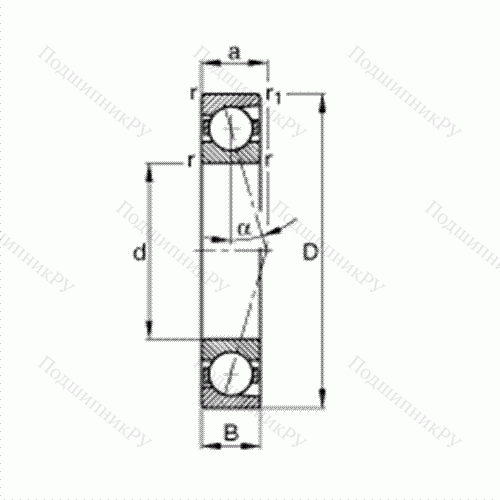 Подшипник шпиндельный B 7010-C-T-P 4S от производителя  FAG Подшипник шпиндельный B 7010-C-T-P 4S от производителя  FAG