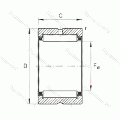 Подшипник роликовый игольчатый NK 15/16 от производителя  INA Подшипник роликовый игольчатый NK 15/16 от производителя  INA