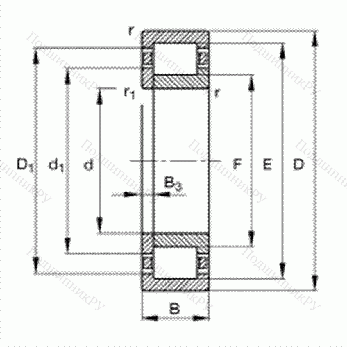 Подшипник роликовый радиальный NUP 309-E-TVP 2 от производителя  FAG Подшипник роликовый радиальный NUP 309-E-TVP 2 от производителя  FAG