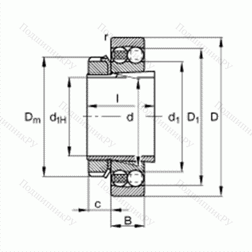 Подшипник шариковый радиально-сферический 1305-K-TVH-C 3 + H 305 от производителя  FAG Подшипник шариковый радиально-сферический 1305-K-TVH-C 3 + H 305 от производителя  FAG