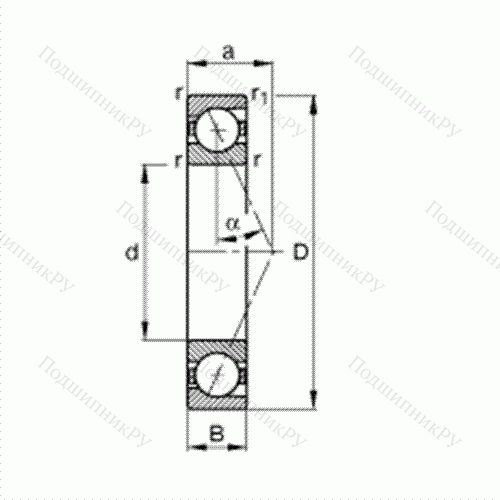Подшипник шпиндельный B 7010-E-T-P 4S от производителя  FAG Подшипник шпиндельный B 7010-E-T-P 4S от производителя  FAG
