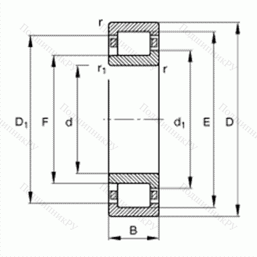 Подшипник роликовый радиальный NJ 309-E-TVP 2 от производителя  FAG Подшипник роликовый радиальный NJ 309-E-TVP 2 от производителя  FAG