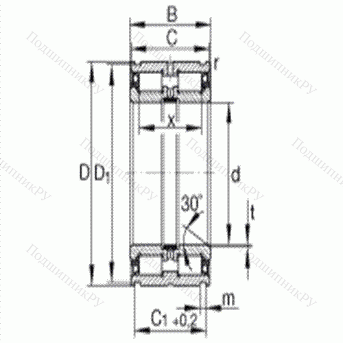 Подшипник роликовый радиальный SL 04140-PP от производителя  INA Подшипник роликовый радиальный SL 04140-PP от производителя  INA