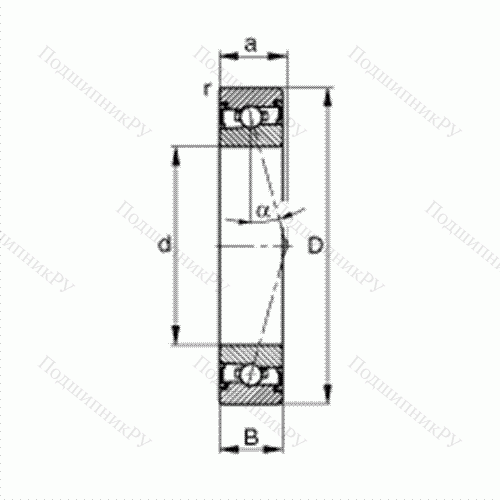 Подшипник шпиндельный HSS 7010-C-T-P 4S от производителя  FAG Подшипник шпиндельный HSS 7010-C-T-P 4S от производителя  FAG