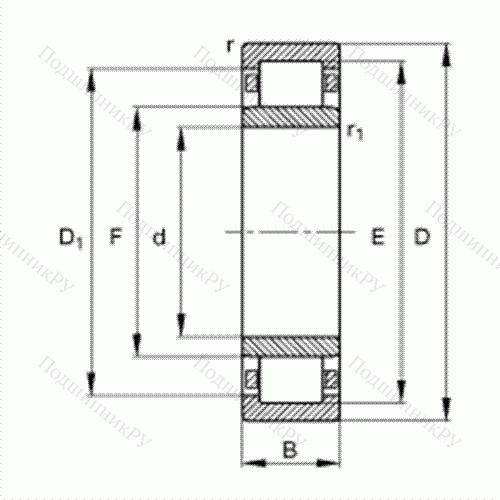 Подшипник роликовый радиальный NU 2338-EX-TB-M 1 от производителя  FAG Подшипник роликовый радиальный NU 2338-EX-TB-M 1 от производителя  FAG