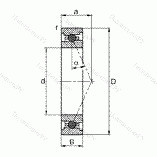 Подшипник шпиндельный HC 7012-E-T-P 4S от производителя  FAG Подшипник шпиндельный HC 7012-E-T-P 4S от производителя  FAG