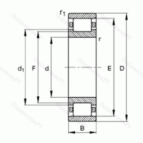 Подшипник роликовый радиальный N 324-E-M 1 от производителя  FAG Подшипник роликовый радиальный N 324-E-M 1 от производителя  FAG
