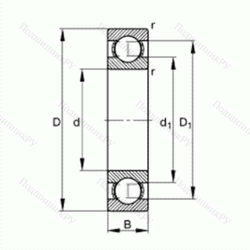 Подшипник шариковый радиальный 61834 от производителя  FAG Подшипник шариковый радиальный 61834 от производителя  FAG