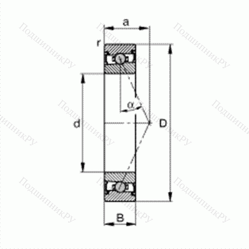 Подшипник шпиндельный HCS 71909-E-T-P 4S от производителя  FAG Подшипник шпиндельный HCS 71909-E-T-P 4S от производителя  FAG
