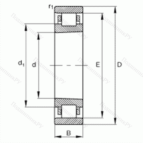 Подшипник роликовый радиальный N 1007-K-M 1-SP от производителя  FAG Подшипник роликовый радиальный N 1007-K-M 1-SP от производителя  FAG
