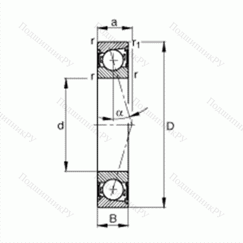 Подшипник шпиндельный B 7010-C-2RSD-T-P 4S от производителя  FAG Подшипник шпиндельный B 7010-C-2RSD-T-P 4S от производителя  FAG
