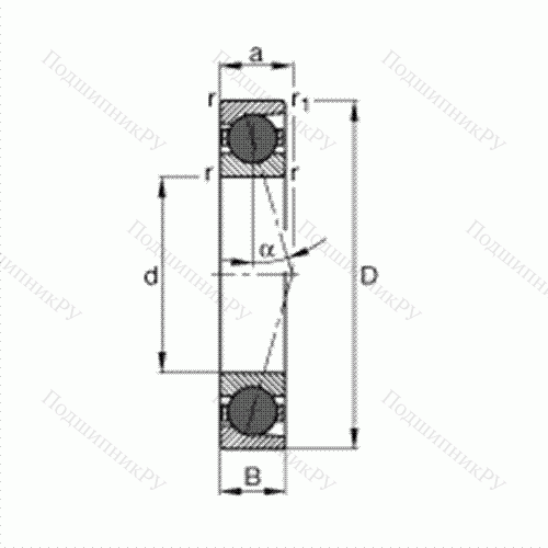 Подшипник шпиндельный HCB 7010-C-T-P 4S от производителя  FAG Подшипник шпиндельный HCB 7010-C-T-P 4S от производителя  FAG