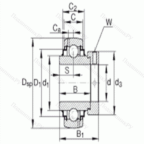Подшипник шариковый закрепляемый G 1108-KRR-B-AS 2/V от производителя  INA Подшипник шариковый закрепляемый G 1108-KRR-B-AS 2/V от производителя  INA
