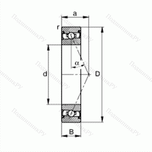 Подшипник шпиндельный HSS 7015-E-T-P 4S от производителя  FAG Подшипник шпиндельный HSS 7015-E-T-P 4S от производителя  FAG