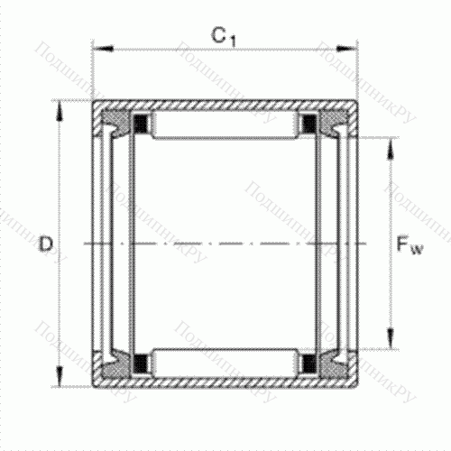 Подшипник роликовый игольчатый с одним наружным штампованным кольцом SCH 1414-PP от производителя  INA