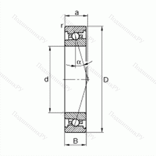 Подшипник шпиндельный HS 7010-C-T-P 4S от производителя  FAG Подшипник шпиндельный HS 7010-C-T-P 4S от производителя  FAG