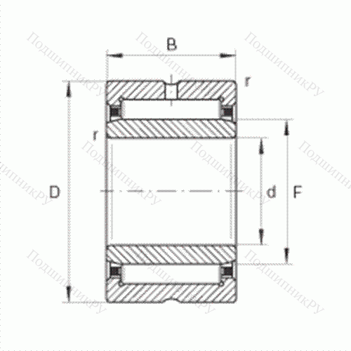 Подшипник роликовый игольчатый NKI 55/25-TV от производителя  INA Подшипник роликовый игольчатый NKI 55/25-TV от производителя  INA