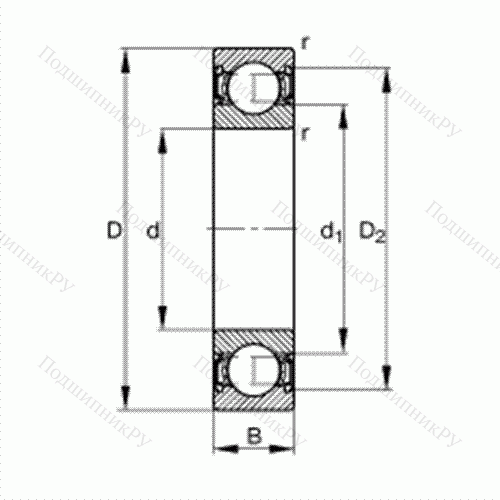 Подшипник шариковый радиальный 61804-2RSR от производителя  FAG Подшипник шариковый радиальный 61804-2RSR от производителя  FAG